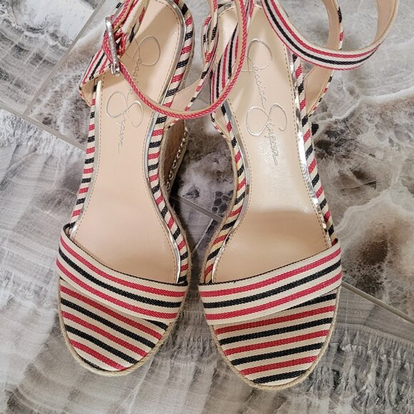 Jessica Simpson Alinda Ankle Strap Studded Heel Wedge - Picture 6 of 6